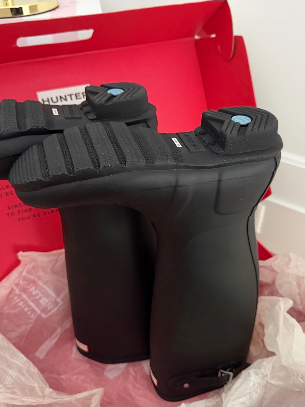 NIB Hunter Women’s Original Tall Rain Boots – Black – US 8 / EU 39 - Picture 7 of 9